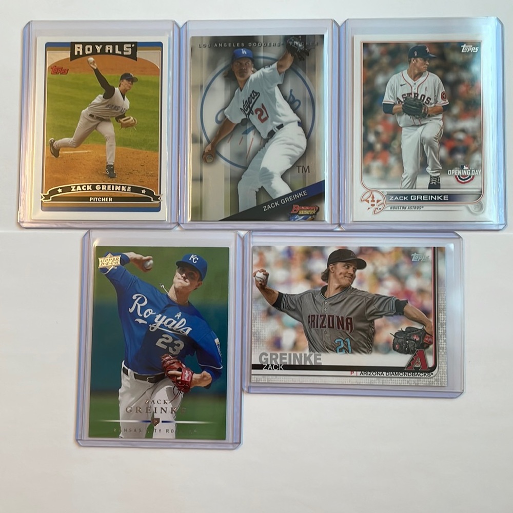 Lot of 5 Zack Greinke MLB Baseball Cards